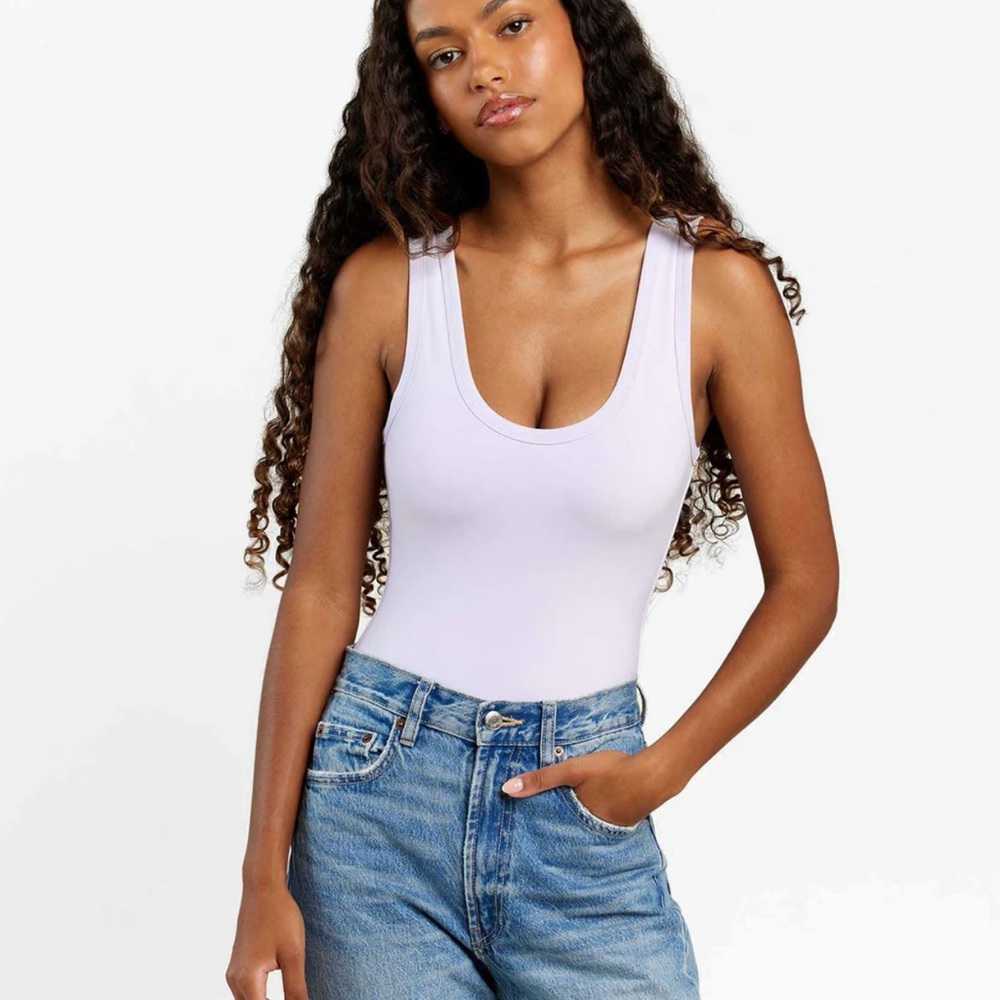 Nuuds Seamless LILAC Scoop Tank Bodysuit Sz XL no longer available on Nuuds site